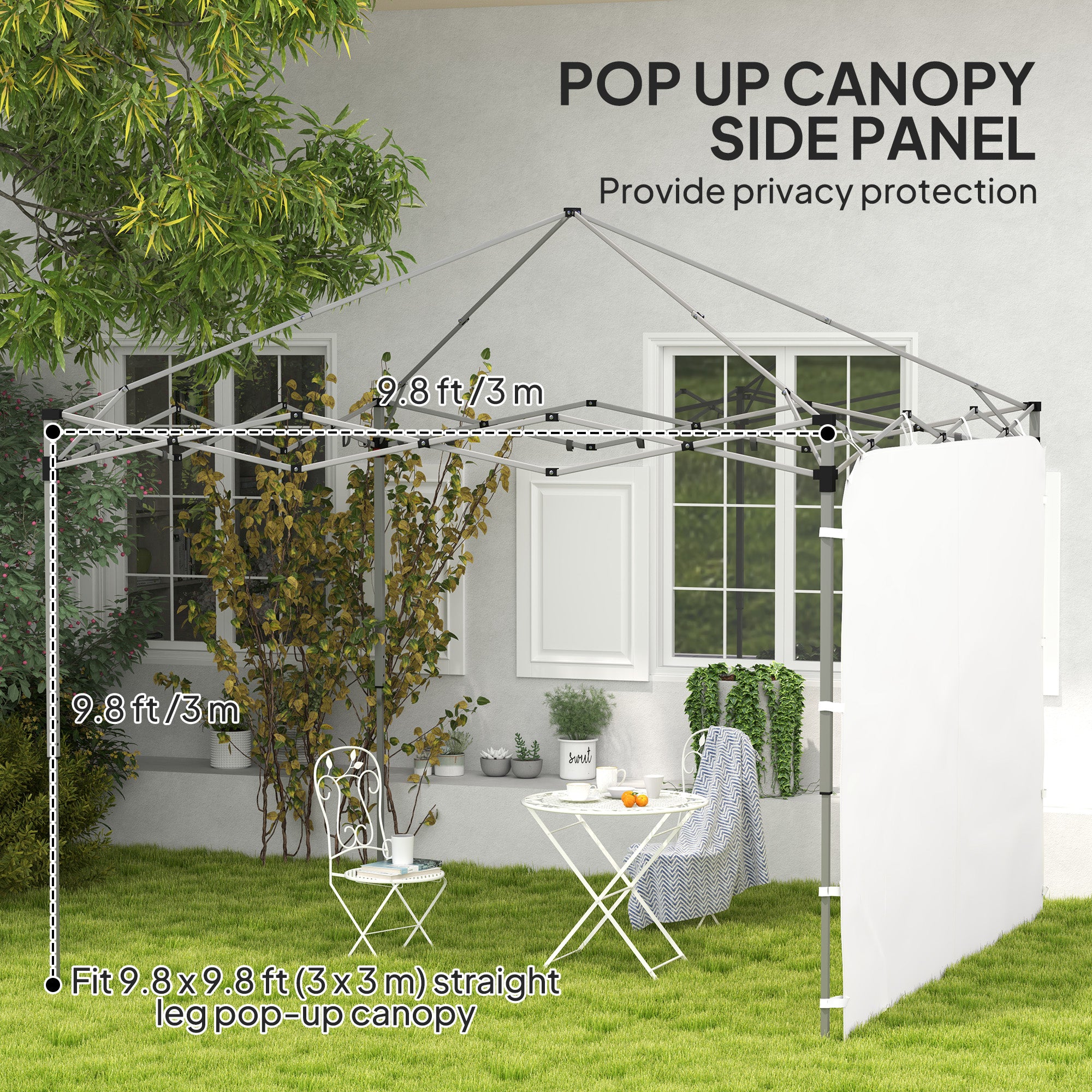 Instant Canopy Sidewall with 4 Storage Bag for 10 x 10 ft Straight Leg Pop Up Canopies, 1 Pack Sidewall Only, White Gazebo Sidewalls at Gallery Canada