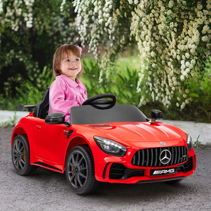 Mercedes-Benz AMG GTR Licensed 12V Battery Powered Kids Electric Car w/ Remote, Soft Start, Lights, Music Horn Red Electric Toy Cars   at Gallery Canada