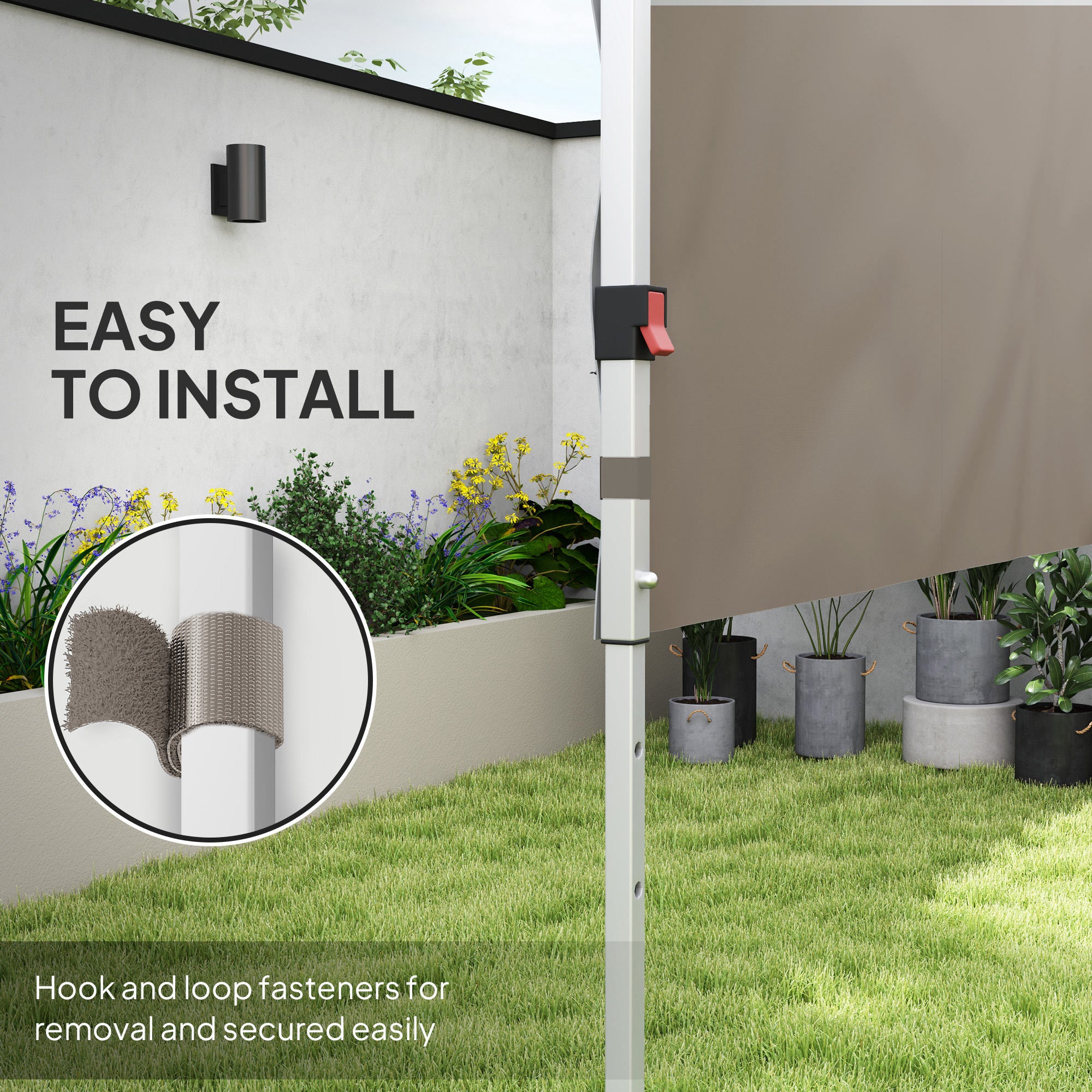 Canopy Sidewalls for 10' x 10' or 10' x 20' Pop up Canopy, 2 PCS Canopy Half Walls Only, Grey Gazebo Sidewalls at Gallery Canada