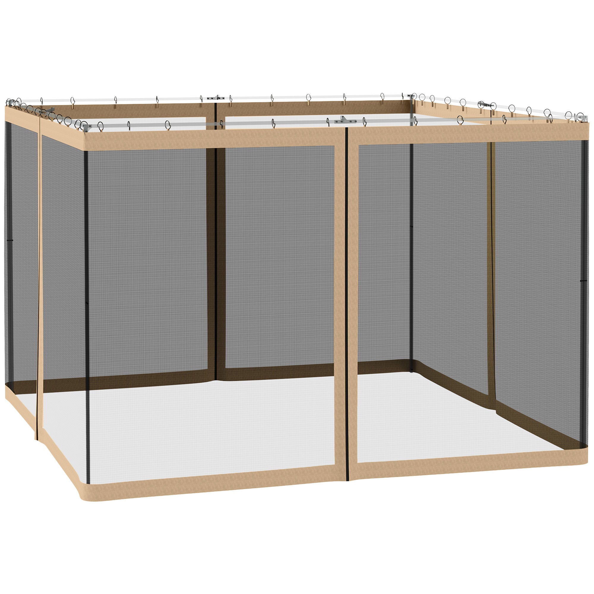 Gazebo Replacement Mosquito Netting 10' x 10' Black Screen Walls for Canopy with Zippers for Parties and Outdoor Activities Gazebo Sidewalls Beige, Black at Gallery Canada