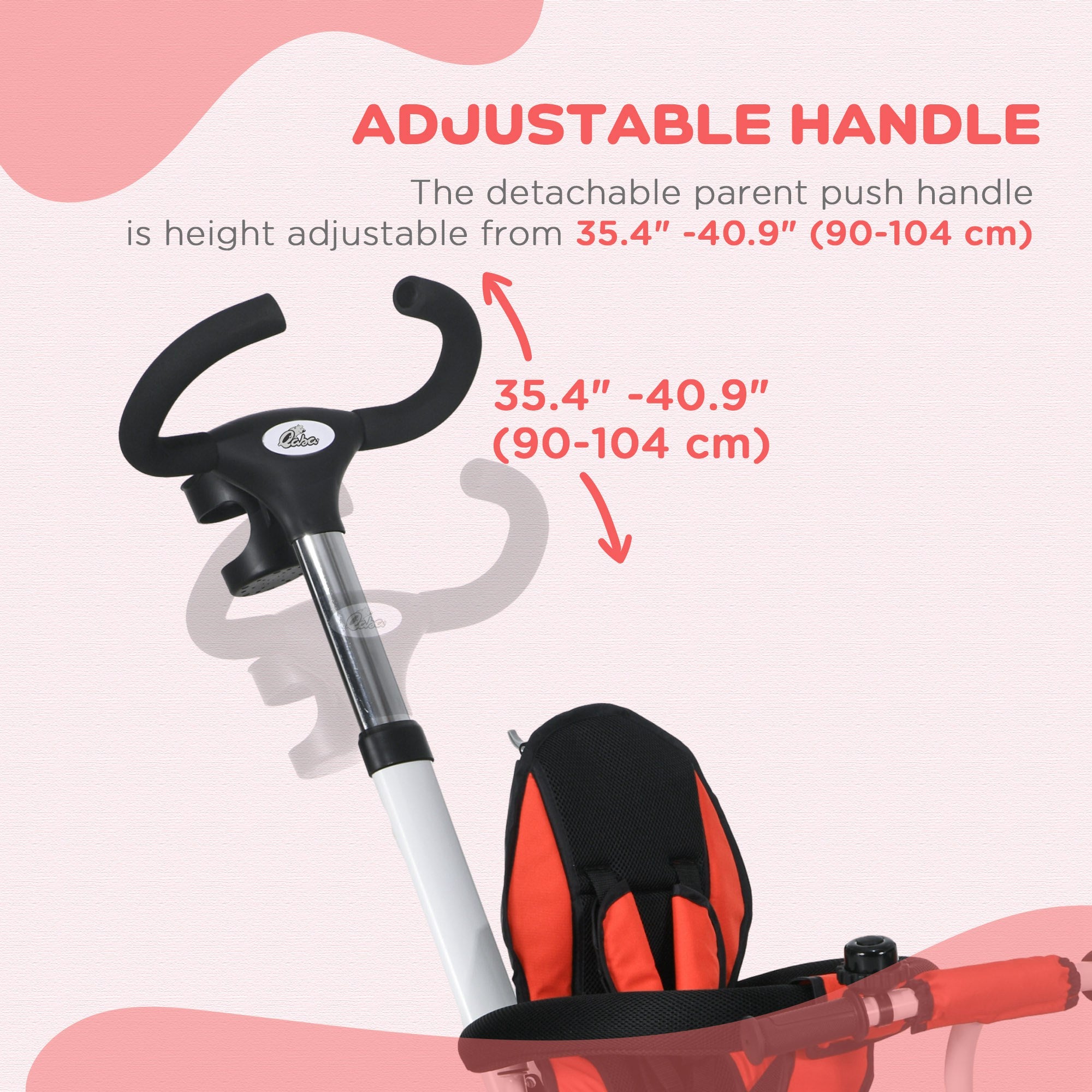 6 in 1 Toddler Tricycle with Parent Push Handle, Canopy, Storage Baskets, Cupholder, Red Tricycles for Kids at Gallery Canada