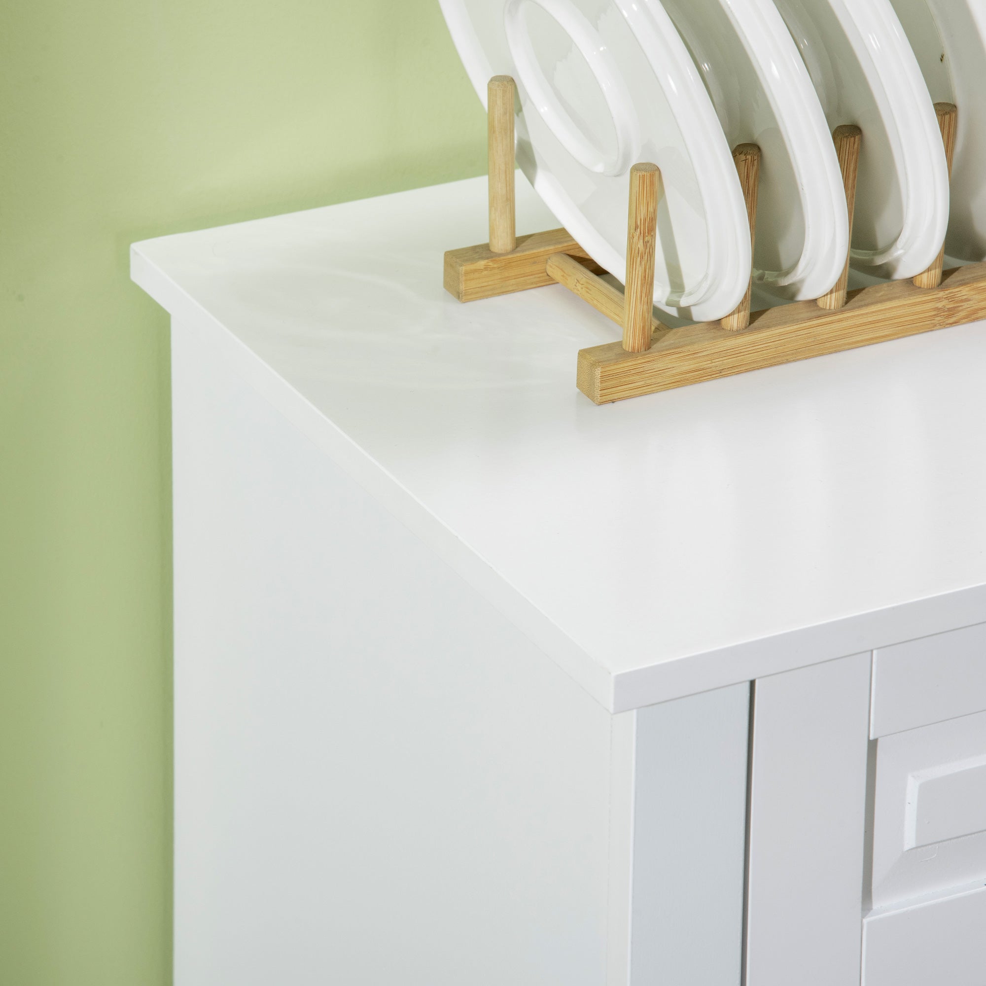 Modern Sideboard Cabinet, Buffet Cabinet with 2 Drawers and Adjustable Shelves, Buffets Tables for Dining Room, White Bar Cabinets at Gallery Canada