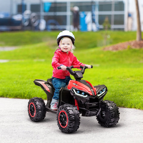 Kids 4 Wheeler Quad with Music, MP3, Headlights, High & Low Speed, Kids ATV for 3-5 Years Old Boys & Girl, Red