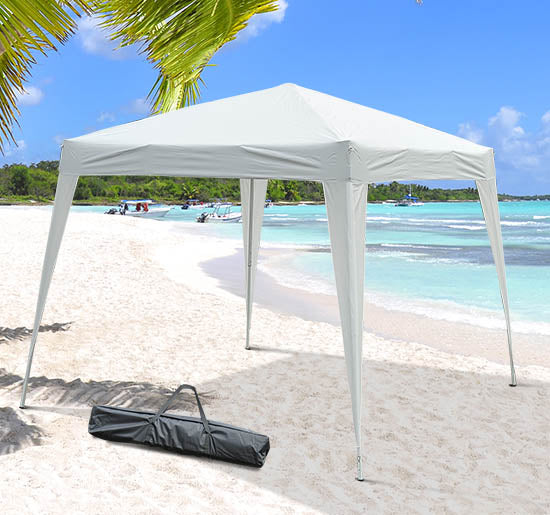 x 10' Outsunny Arbor Barnum Folding Pop-up Garden Gazebo with Transport Bag-White Pop Up Canopies White at Gallery Canada