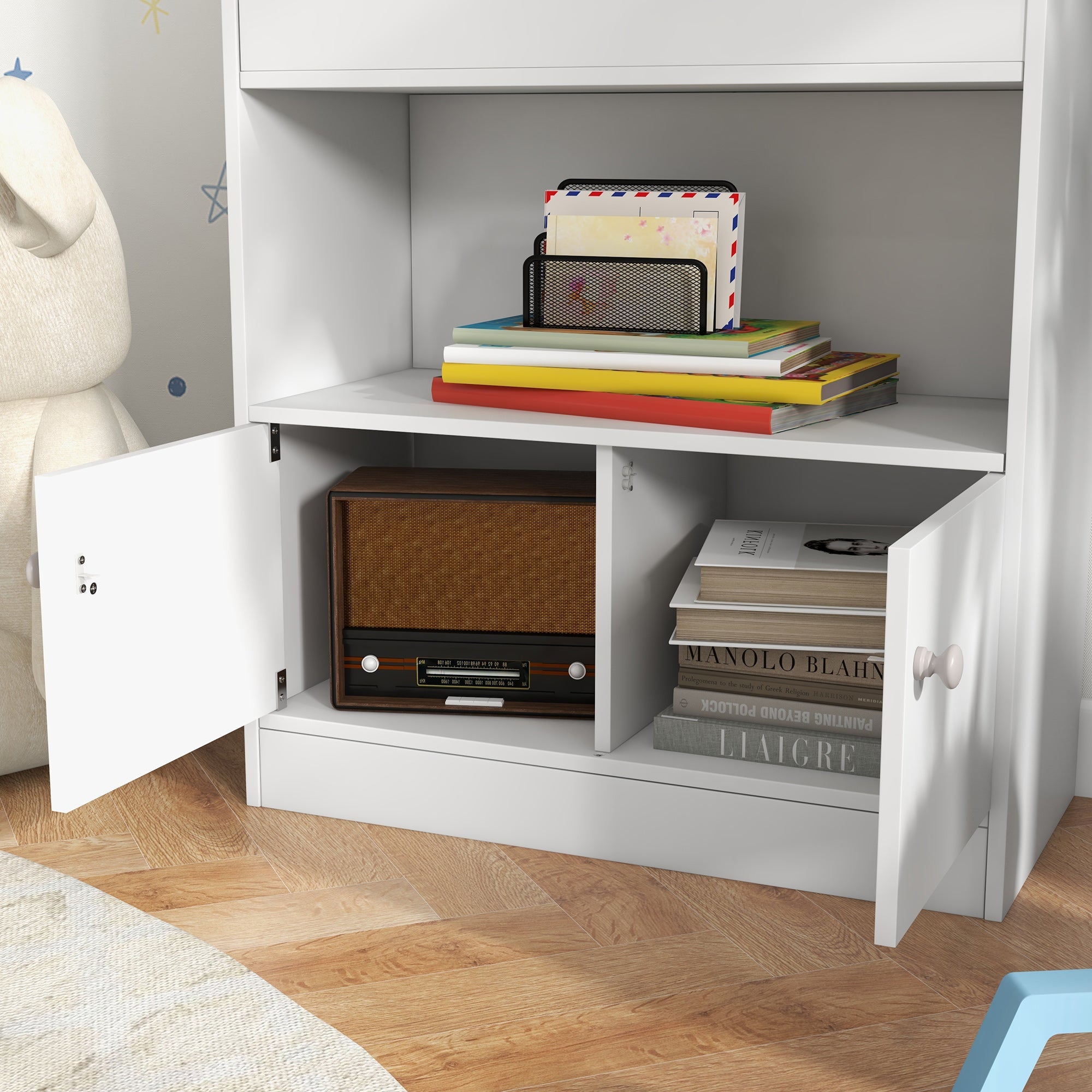 Toy Storage Organizer Shelf, Kids Bookshelf for Bedroom, Playroom, Nursery, White Baby & Kids Storage   at Gallery Canada