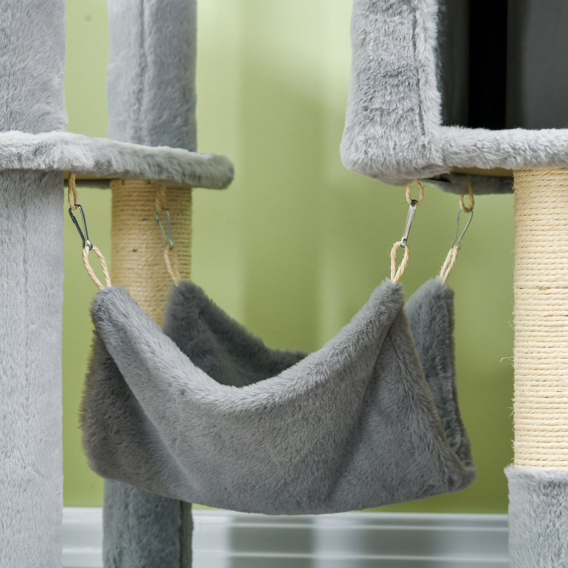 Tall Cat Tree for Indoor Cats, 70" Multi-Level Cat Tower with Hammock, Cat Bed, Cat Condo with Sisal Scratching Posts, Bluish Grey Cat Towers   at Gallery Canada