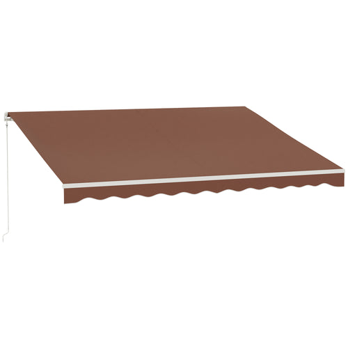 13' x 10' Electric Awning, Retractable Awning Sun Shade Shelter with Remote Controller, Manual Crank Handle and Aluminum Frame, for Deck, Balcony, Yard, Coffee