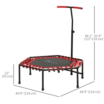 45" Rebounder Trampoline for Adult, Quiet Bungee Rebounder with LED Lights and Adjustable Handle, Red Trampolines   at Gallery Canada