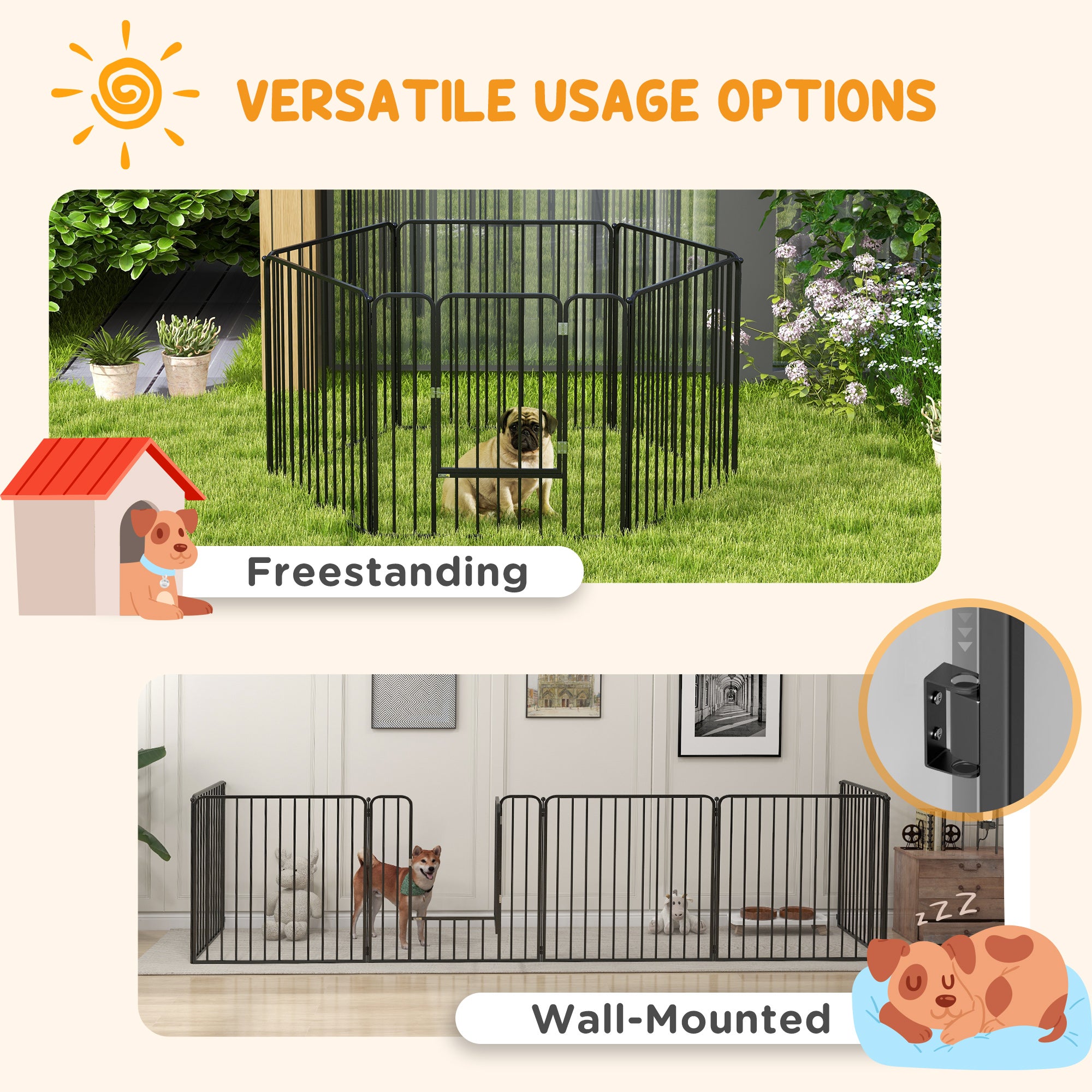 Dog Fence Outdoor 6 Panels 31.5