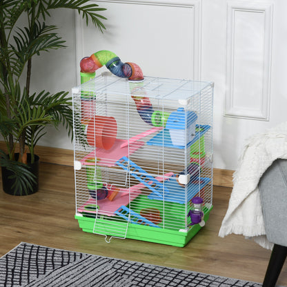 5 Tiers Hamster Cage Portable Animal Travel Carrier Habitat with Exercise Wheels Play Tube Water Bottle Dishes House Ladder for Mice Gerbils Green Hamster Cages   at Gallery Canada