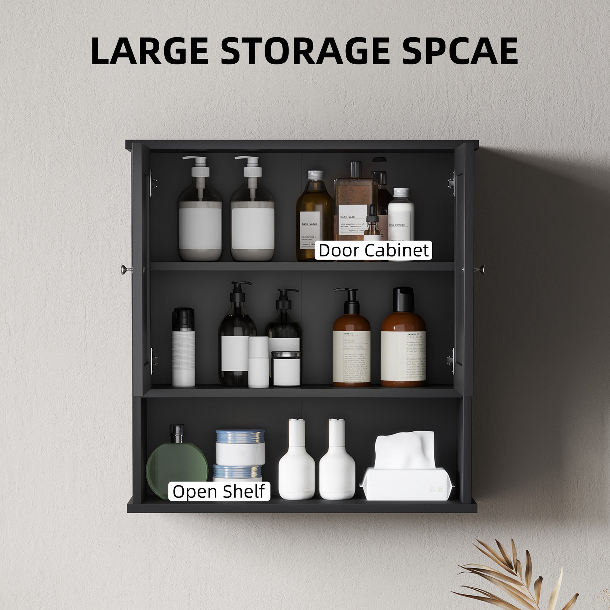 Farmhouse Bathroom Medicine Cabinet, Wall Cabinet with Barn Doors, and Adjustable Shelf for Laundry Room, Black Bathroom Cabinets at Gallery Canada