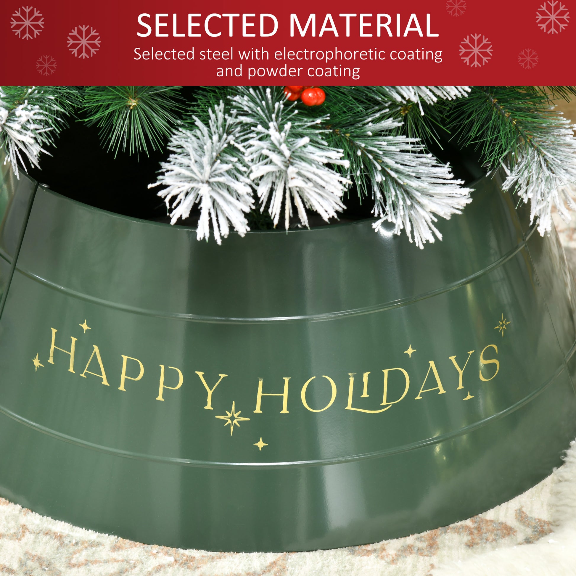 Christmas Tree Collar, 26 Inch Metal Christmas Tree Ring, Xmas Tree Skirt for Artificial Christmas Tree Decoration, Green Christmas Trees   at Gallery Canada