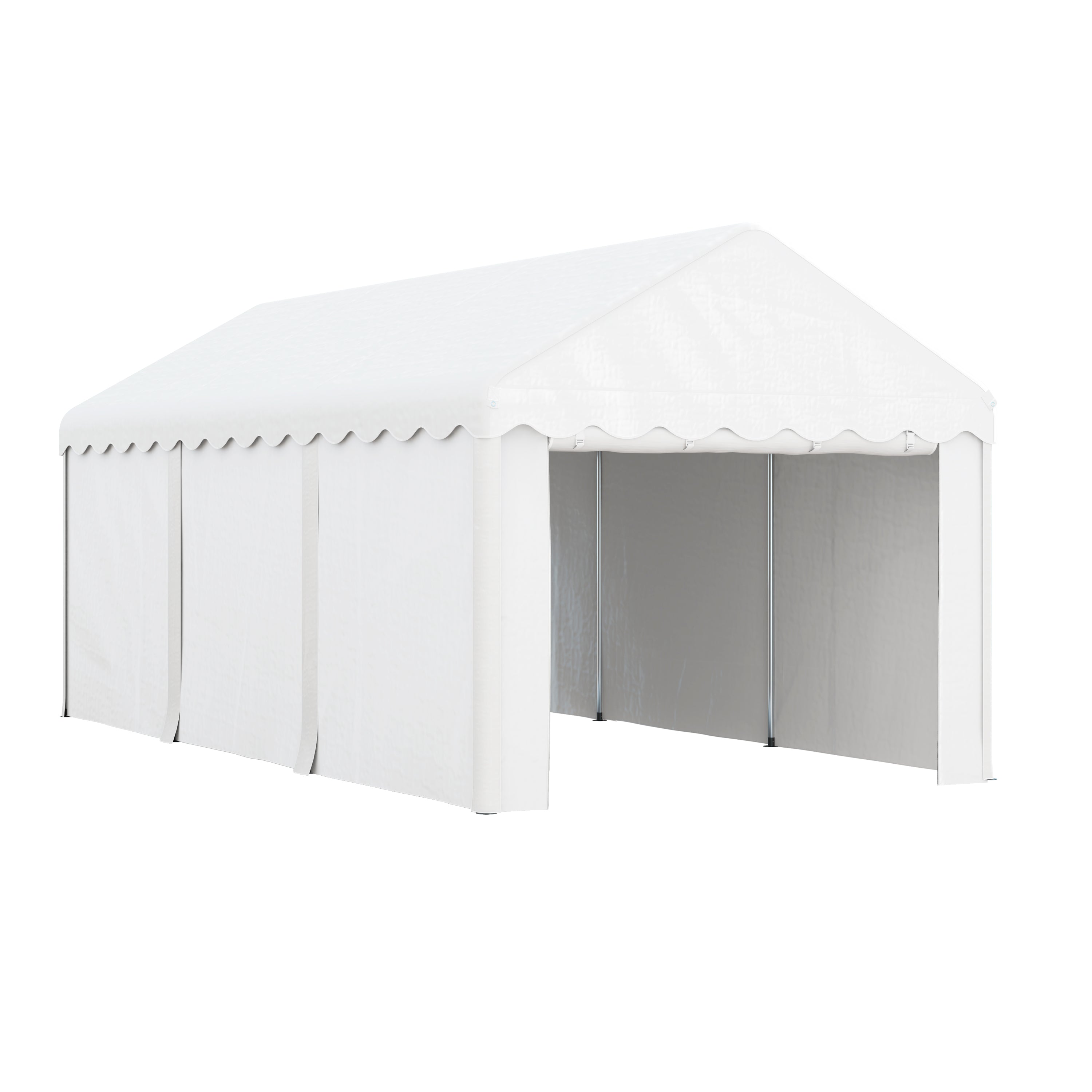 10 x 20ft Portable Garage Heavy Duty Carport with 2 Roll-up Doors and Removable Sidewalls for Car, Truck, Boat, White Car Shelters at Gallery Canada