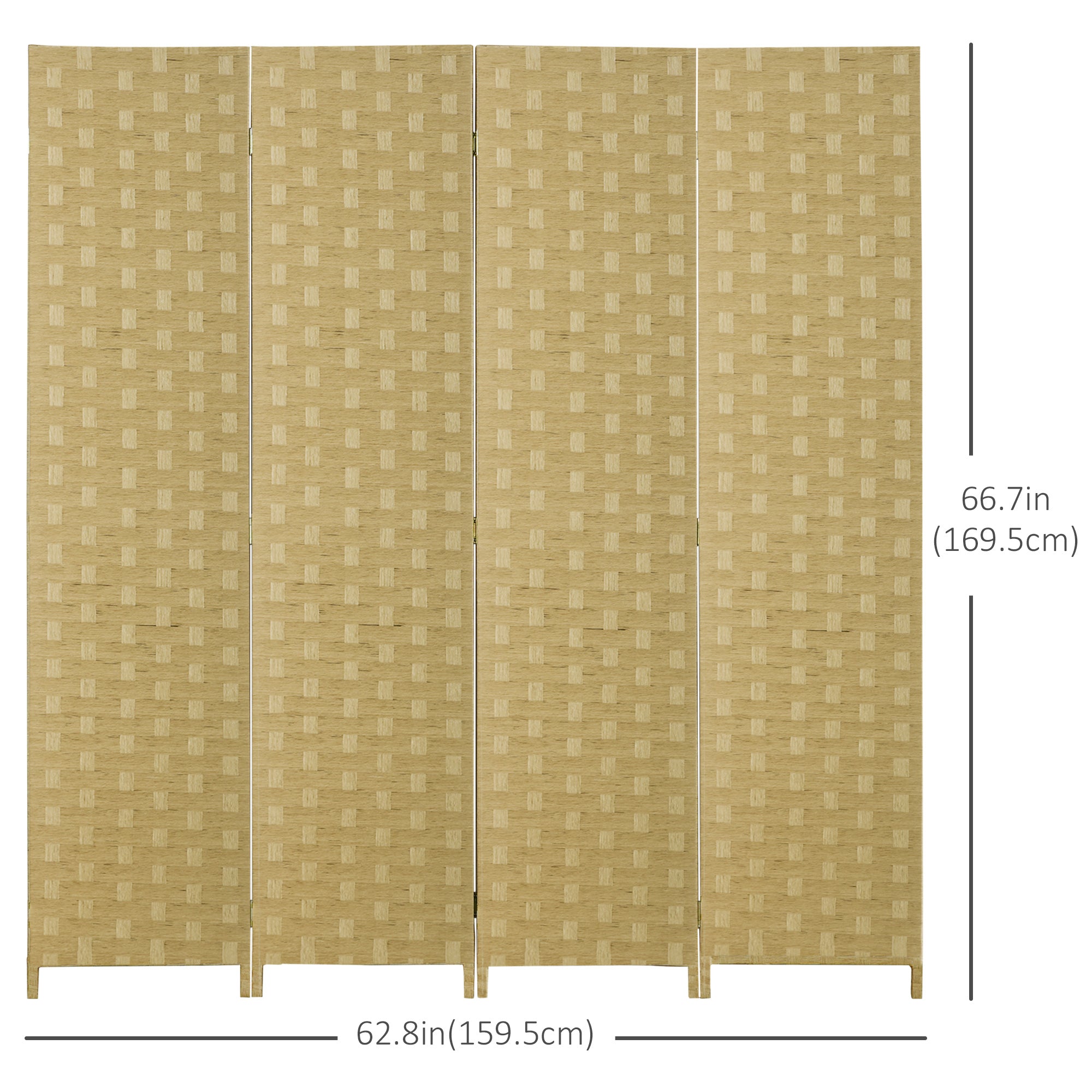 5.6 Ft. Tall 4-Panel Room Divider, Paper Panel Freestanding Folding Privacy Screen Panels, Partition Wall Divider for Indoor Bedroom Office Room Dividers at Gallery Canada