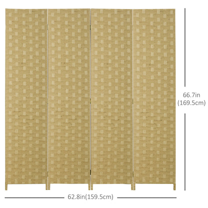 5.6 Ft. Tall 4-Panel Room Divider, Paper Panel Freestanding Folding Privacy Screen Panels, Partition Wall Divider for Indoor Bedroom Office Room Dividers at Gallery Canada