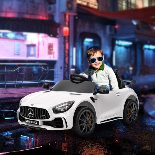 12V Maserati Gran Turismo Licensed Kids Electric Car w/ Remote Control, Soft Start, LED Lights, Music, Horn, MP3, White