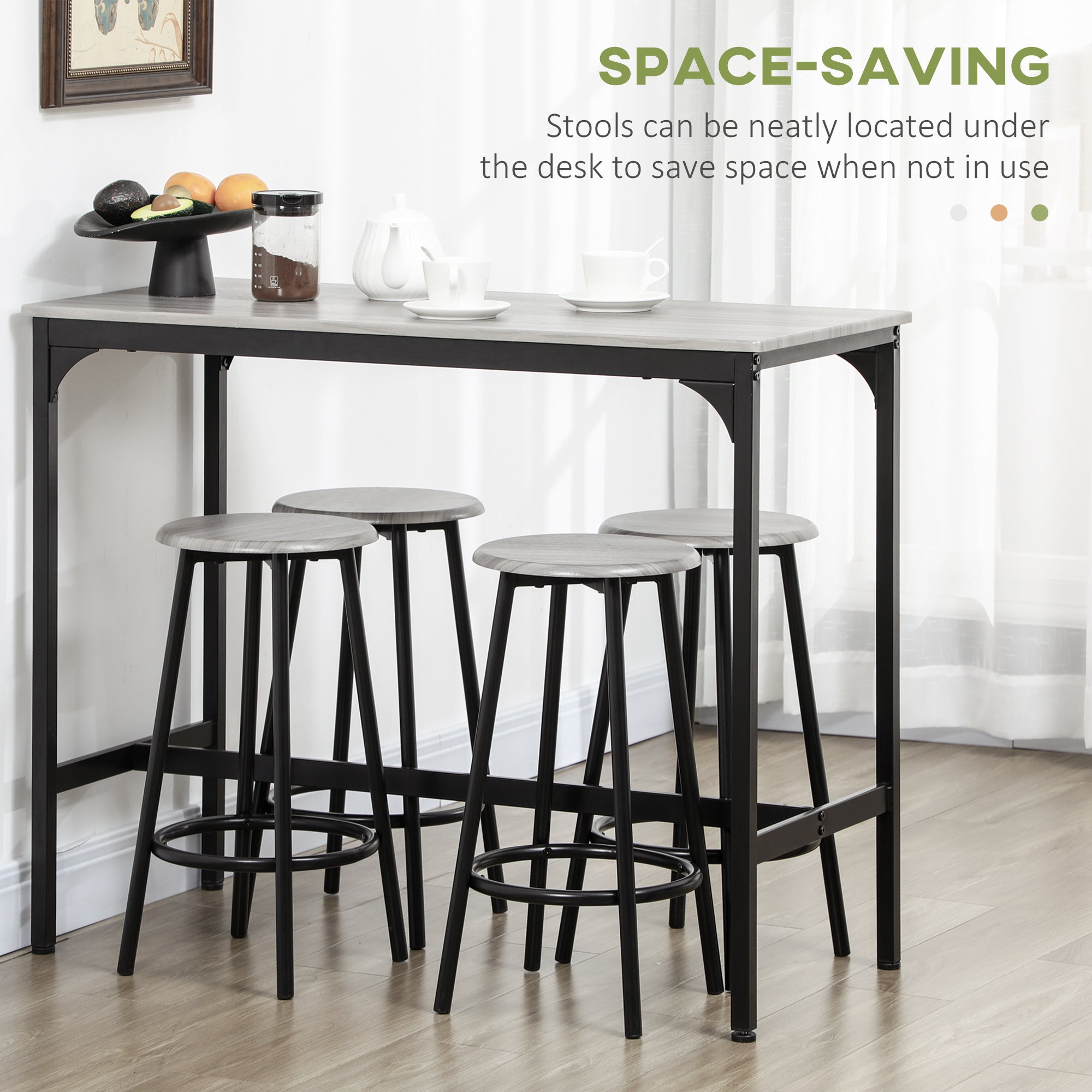 5-Piece Counter Height Bar Table and Chairs, Dining Table and Chairs Set for 4, Pub Table and Chairs Bar Sets   at Gallery Canada