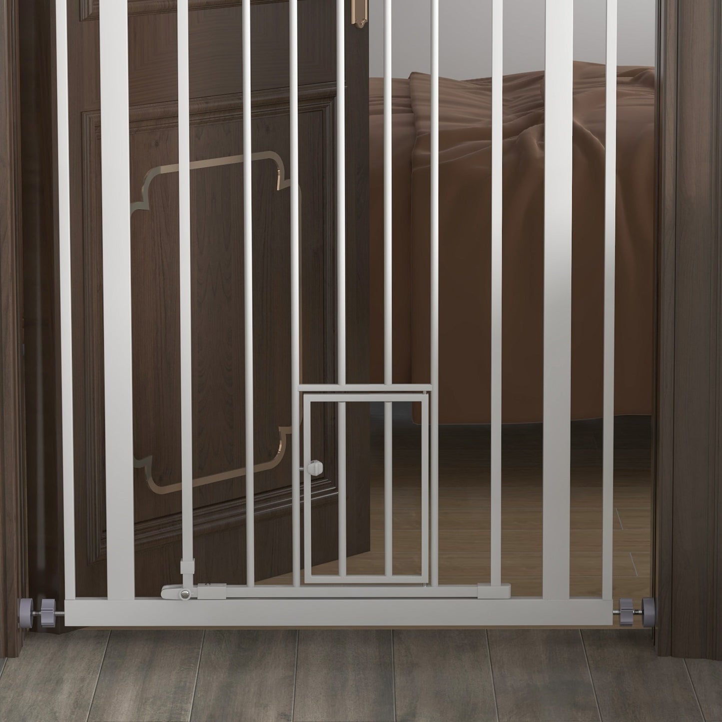 41" Easy Open Indoor Dog Gates for Doorways, House, Stair - White Houses, Kennels & Pens   at Gallery Canada