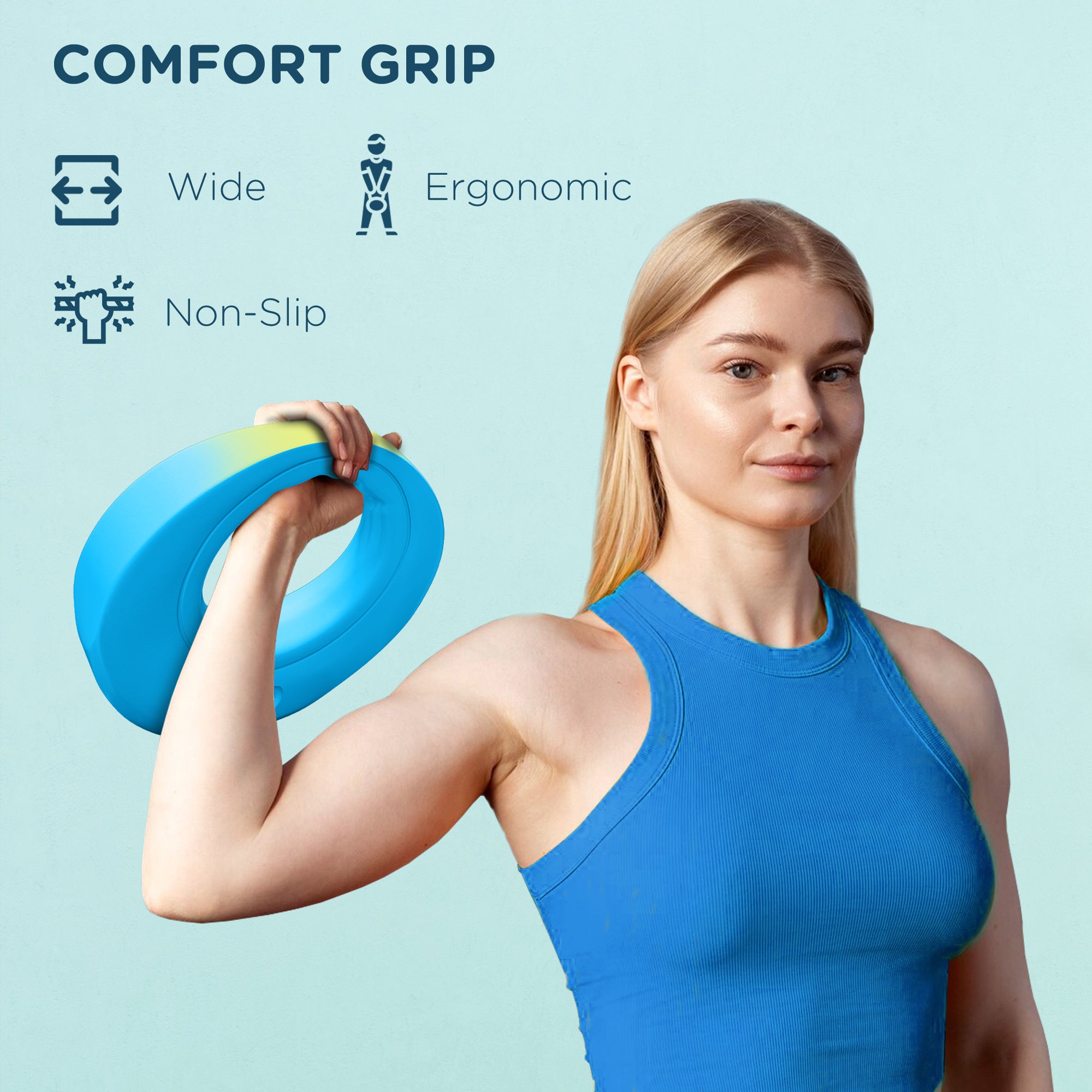 13lbs Kettlebell, Soft Kettle Bell with Wide Handle for Home Gym Weight Lifting and Strength Training, Light Blue Strength Training Equipment at Gallery Canada