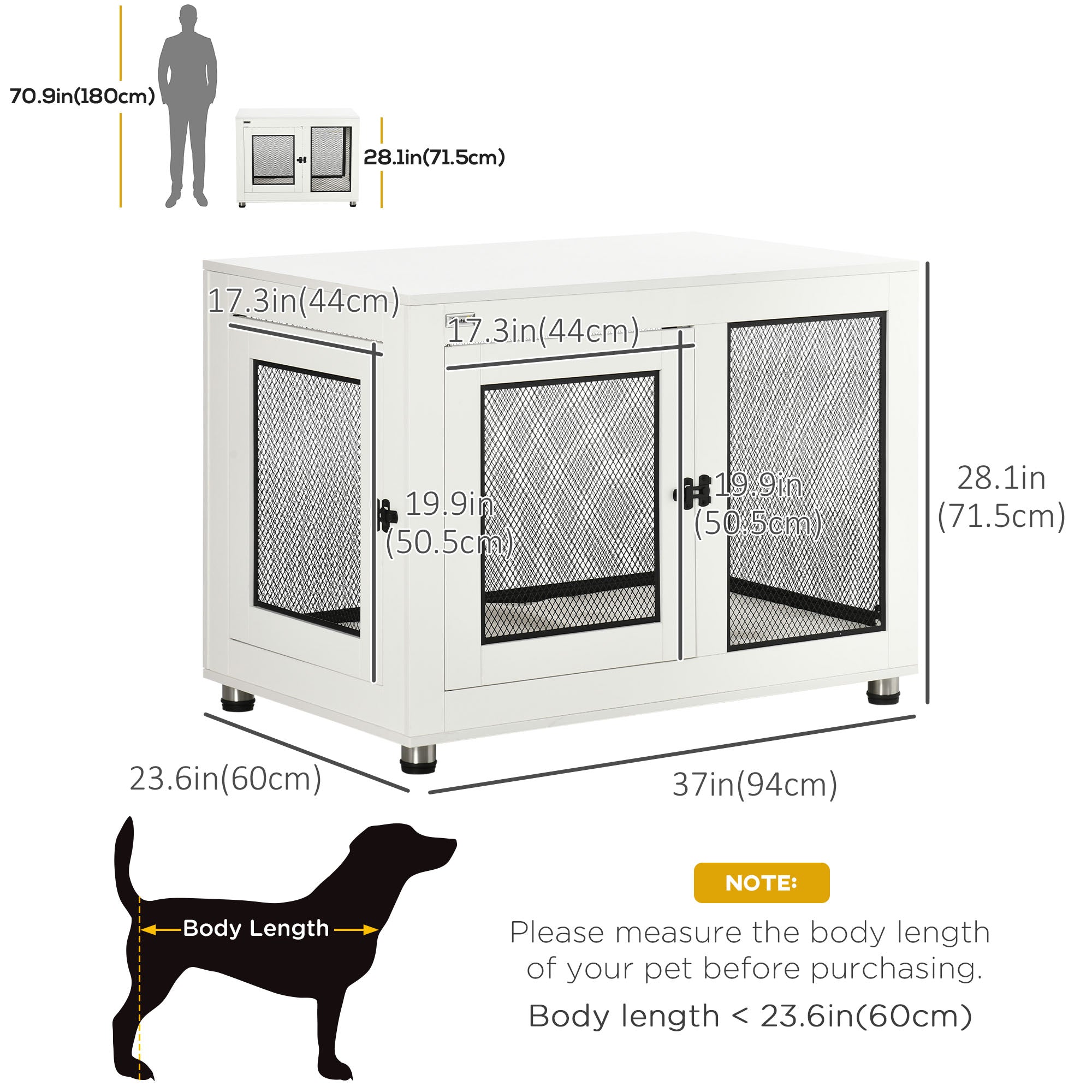 Pet Crate End Table with Water-resistant Cushion or Medium Small Dogs, White Houses, Kennels & Pens   at Gallery Canada