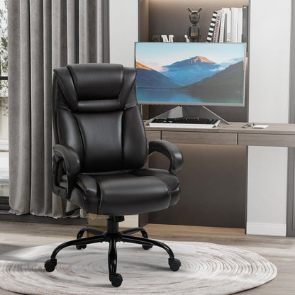 Executive Office Chair, Large, 400LBS Capacity, High Back, PU Leather, Adjustable Height, Swivel Wheels, Brown Executive & Manager Chairs   at Gallery Canada