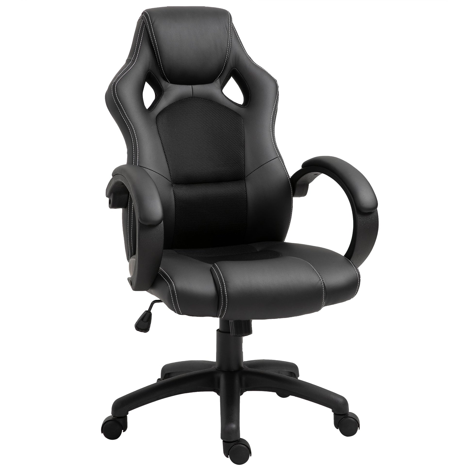 Racing Gaming Chair High Back Office Chair Computer Desk Gamer Chair with Swivel Wheels, Padded Headrest, Tilt Function, Black Executive & Manager Chairs Black  at Gallery Canada