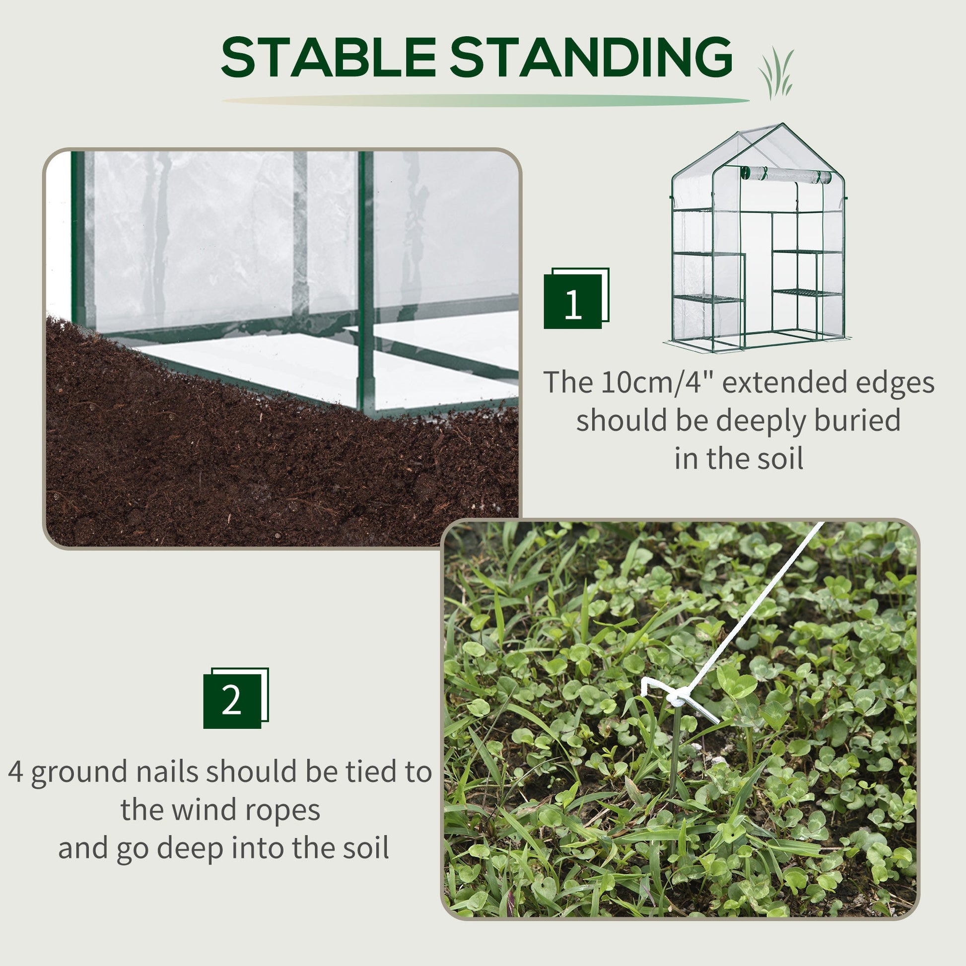 56" x 29" x 77" Walk-in Greenhouse, Mini Greenhouse with 4 Shelves, Roll-Up Door and Weatherized Cover, Clear Mini Greenhouses   at Gallery Canada