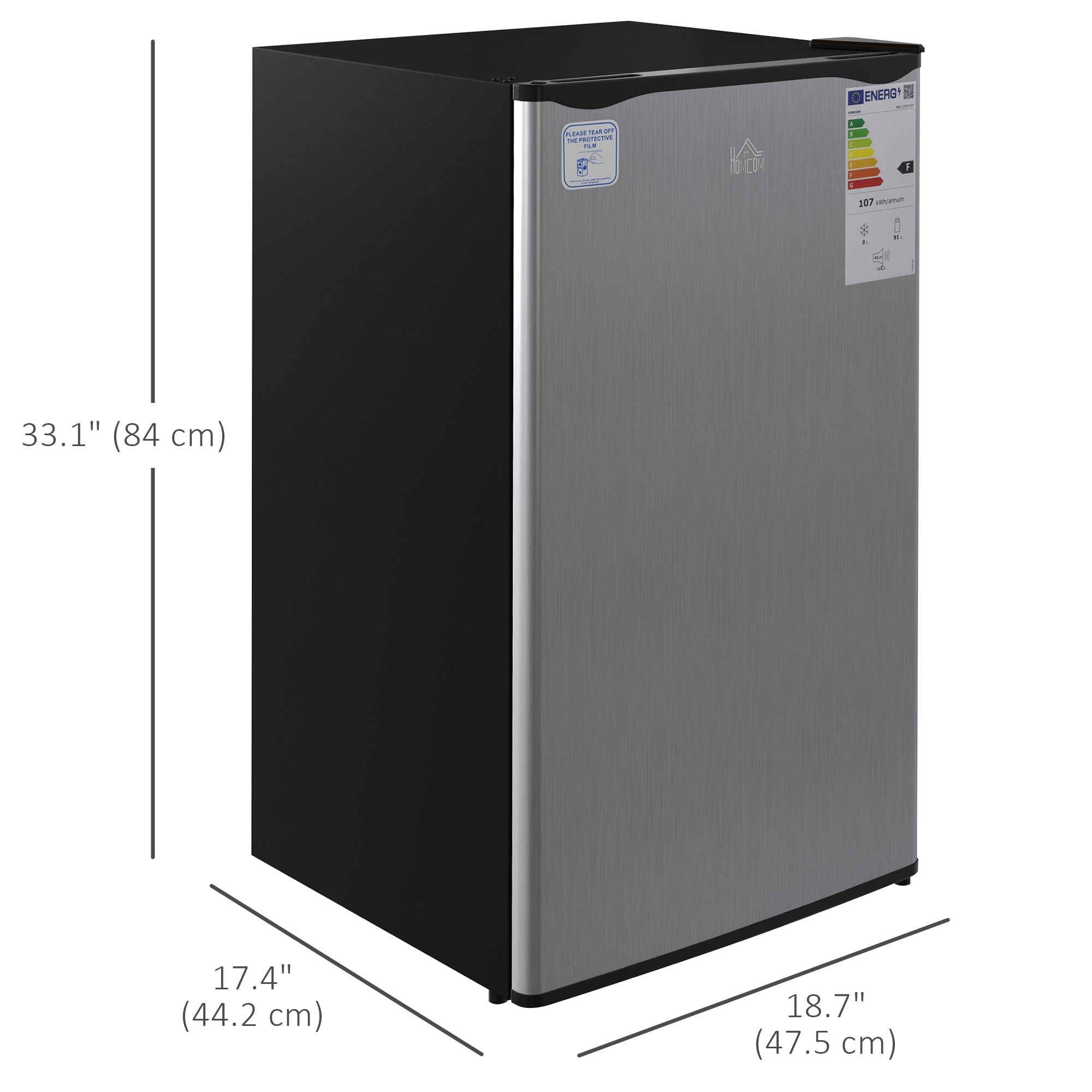 Compact Refrigerator, Mini Fridge with Freezer, Adjustable Shelf, Mechanical Thermostat and Reversible Door, Silver Small Kitchen Appliances   at Gallery Canada