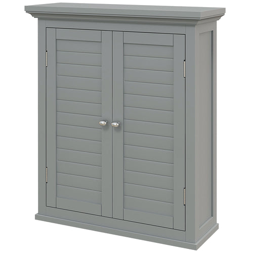 Over Toilet Storage Cabinet, Bathroom Wall Cabinet with Adjustable Shelf for Living Room and Entryway, Grey