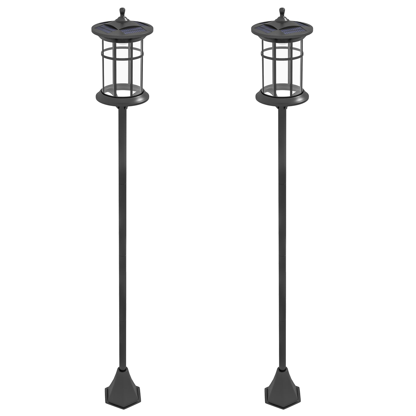 72" Solar Post Light, Cool White LED Outdoor Lamp, Waterproof IP44 for Patio, Garden, Backyard, Pathway, 2 Pack Solar Post Lamps   at Gallery Canada