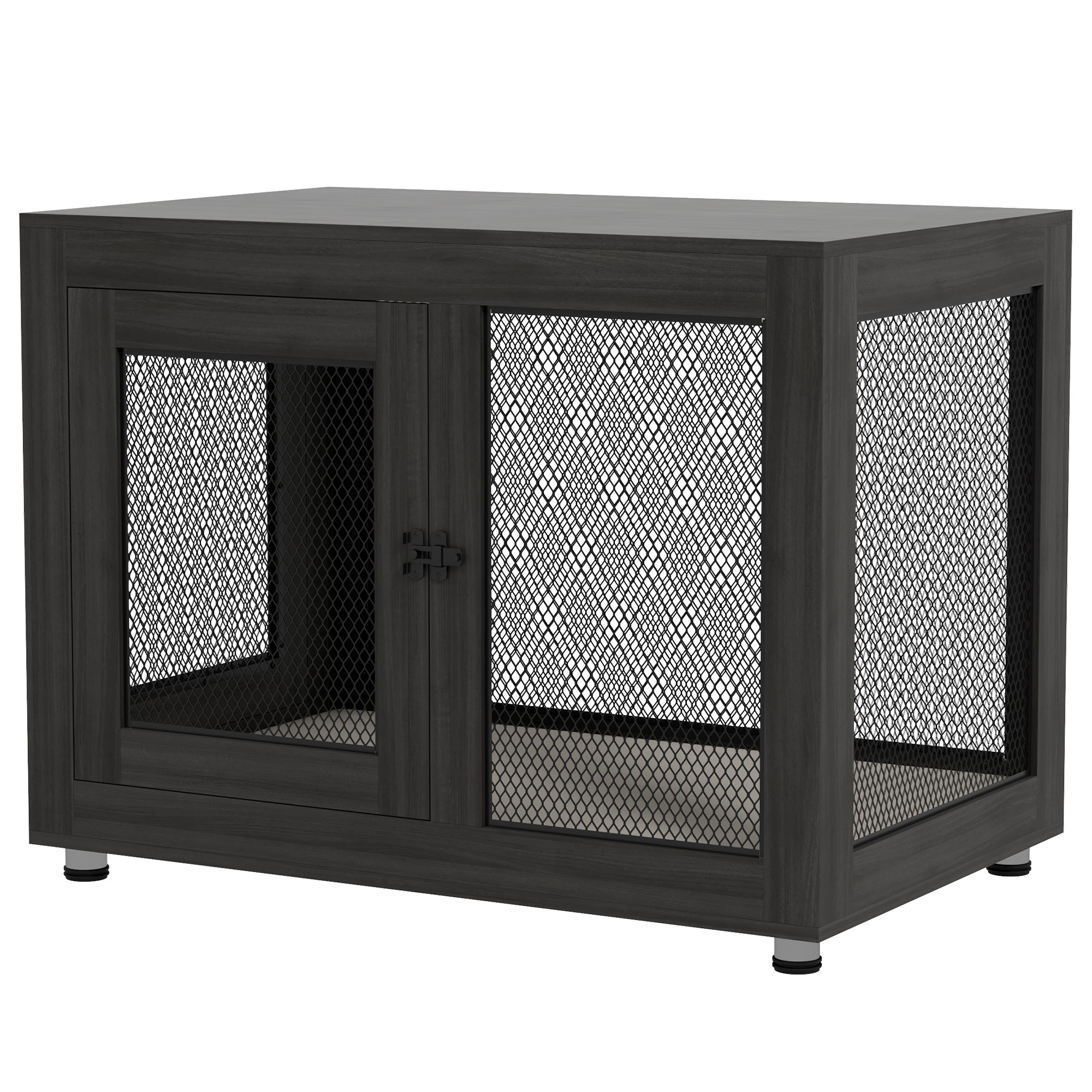 Pet Crate End Table with Water-resistant Cushion or Medium Small Dogs, Black Houses, Kennels & Pens Black  at Gallery Canada