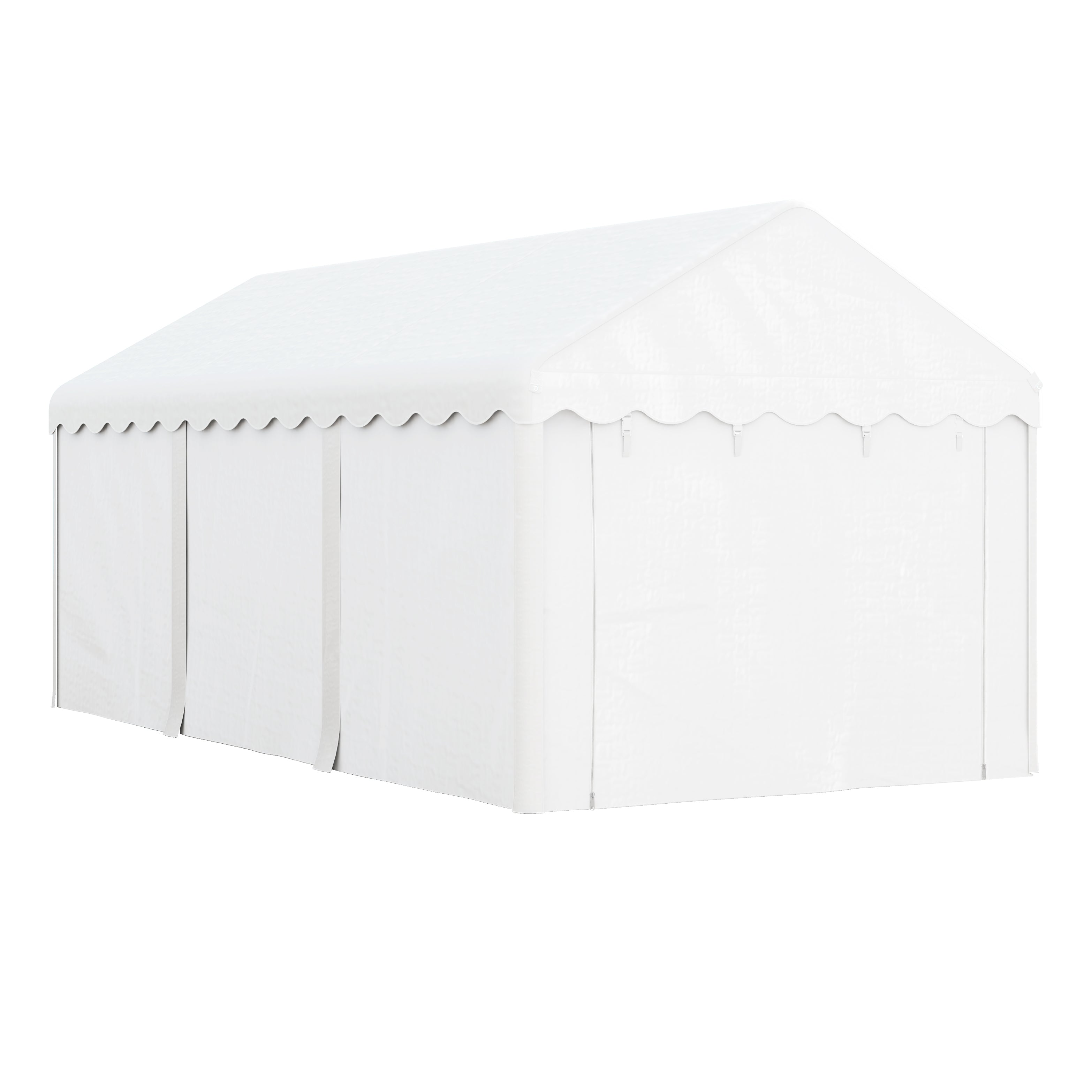 10 x 20ft Portable Garage Heavy Duty Carport with 2 Roll-up Doors and Removable Sidewalls for Car, Truck, Boat, White Car Shelters at Gallery Canada