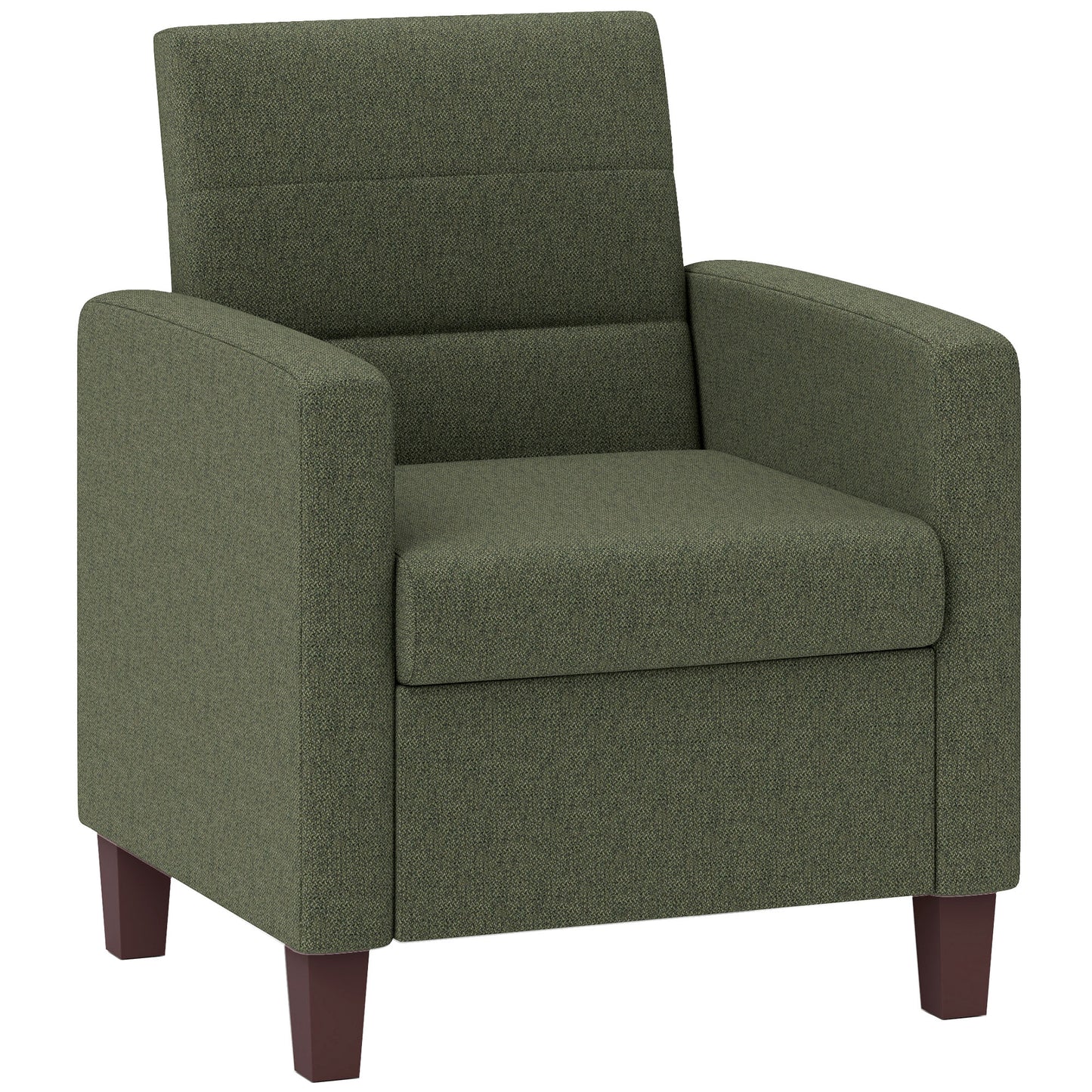 Fabric Accent Chair, Modern Armchair with Seat Cushion and Non-Slip Pads for Living Room, Bedroom, Dark Green Accent Chairs at Gallery Canada