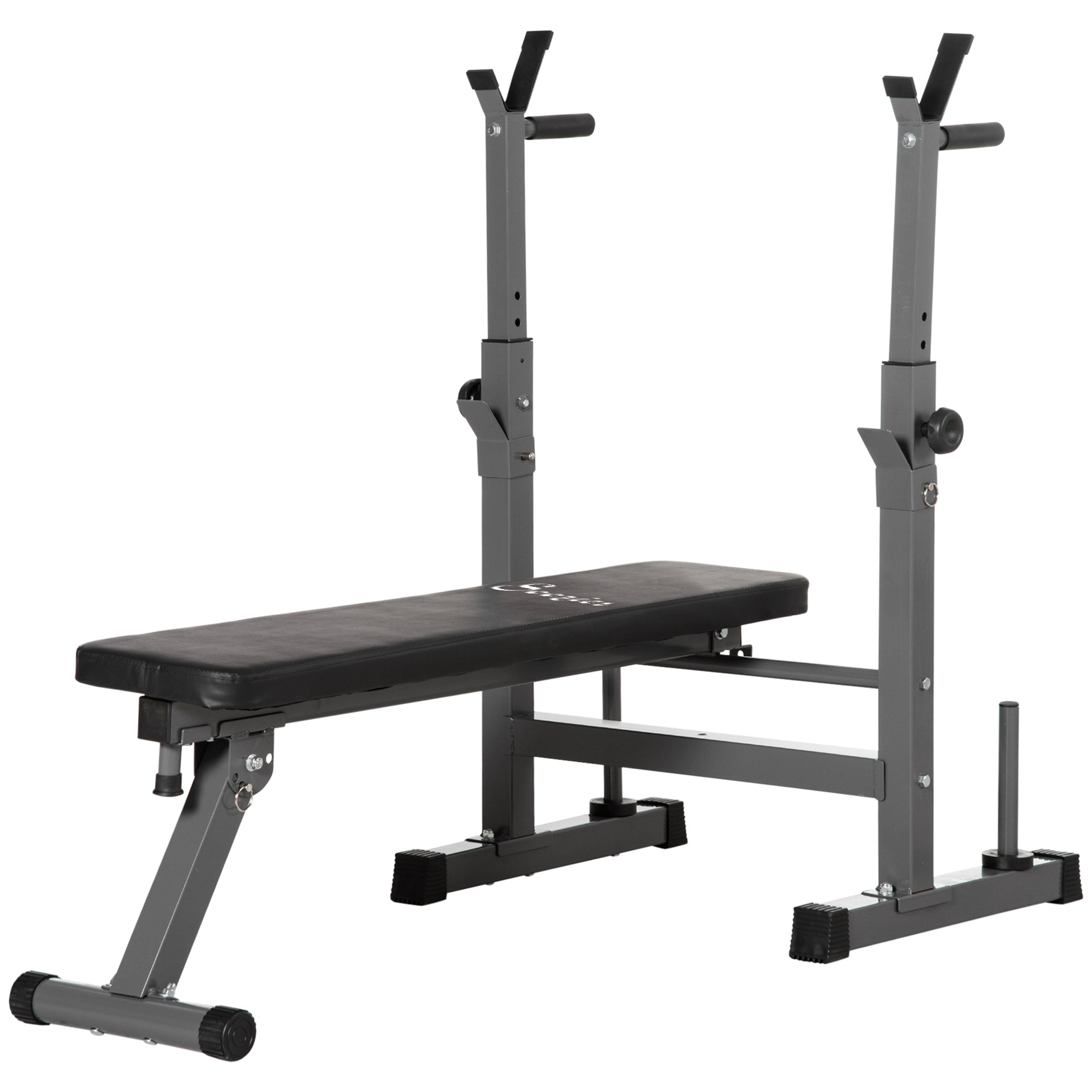 Adjustable Weight Bench, Foldable Bench Press with Barbell Rack and Dip Station for Home Gym, Strength Training Multiuse Workout Bench, Black and Grey Weight Benches at Gallery Canada