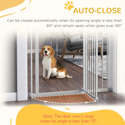 Pet Gate for Dogs, Portable Dog Gate, Walk Through Pressure Fit, Auto Close and Double Locking for Doorways, Hallways, Stairs, White Houses, Kennels & Pens   at Gallery Canada