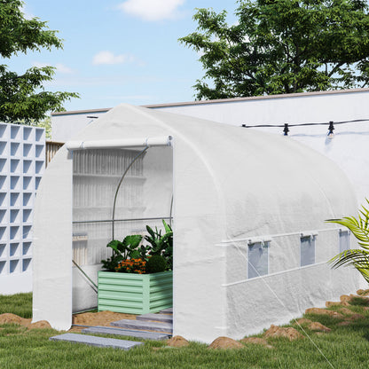 11.5' x 6.6' x 6.6' Portable Walk-In Tunnel Greenhouse Garden Warm House - White Tunnel Greenhouses at Gallery Canada