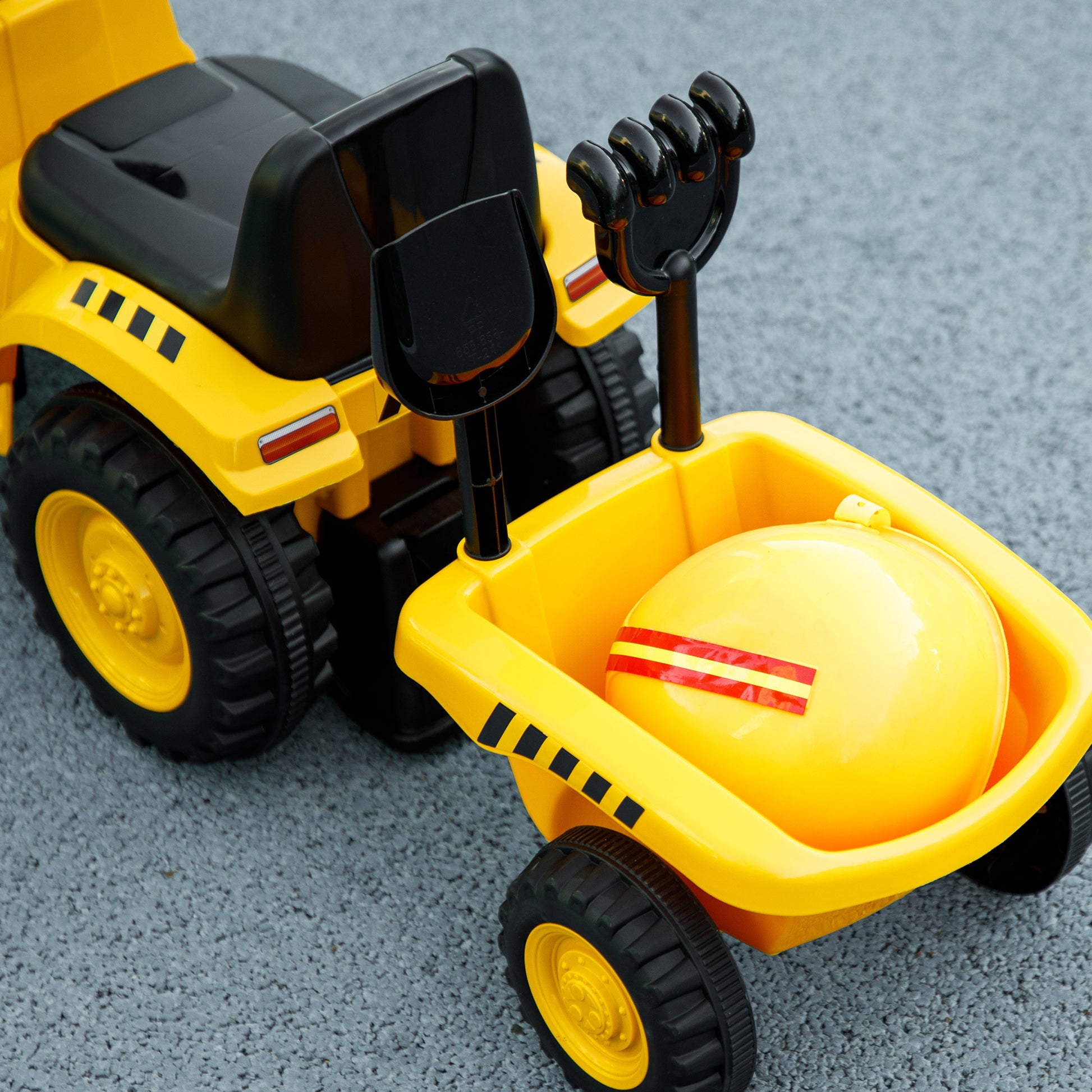 Caterpillar Licensed No Power Ride On Tractor with Shovel, Trailer Toy Excavators   at Gallery Canada