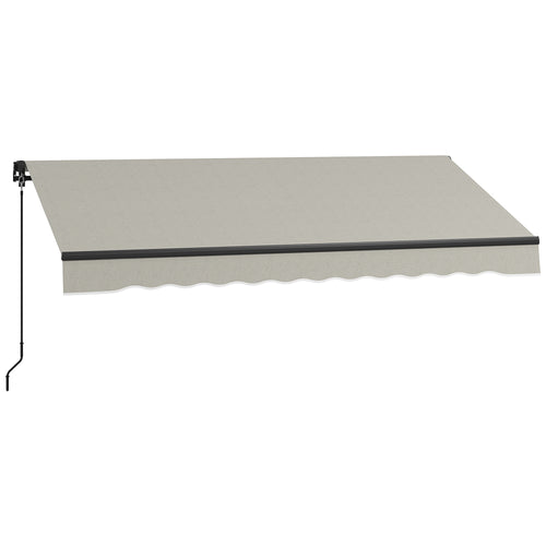 10' x 8' Retractable Awning, 280gsm UV Resistant Sunshade Shelter, for Deck, Balcony, Yard, Light Grey