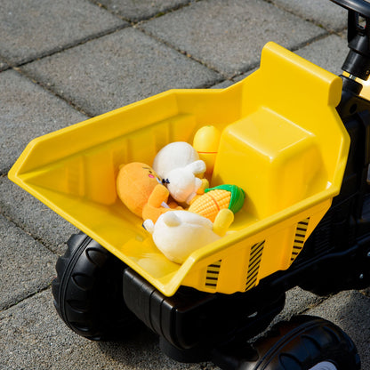 Ride On Toy Pedal Dump Truck, Front Loader Construction Tractor with Detachable Trailer, Yellow Toy Excavators   at Gallery Canada