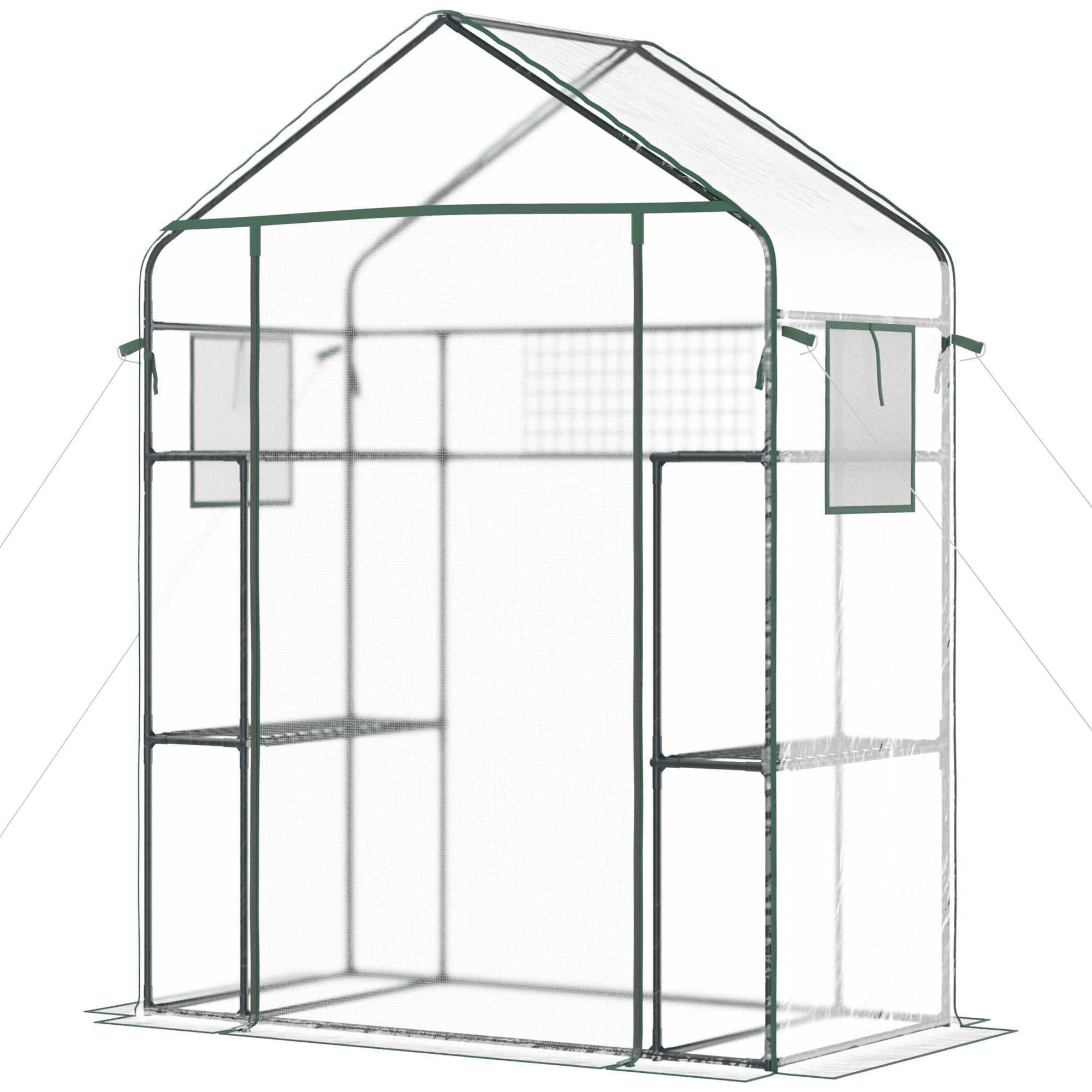 Walk-in Greenhouse with 4 Shelves, 56