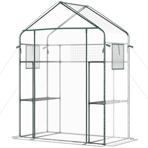 Walk-in Greenhouse with 4 Shelves, 56