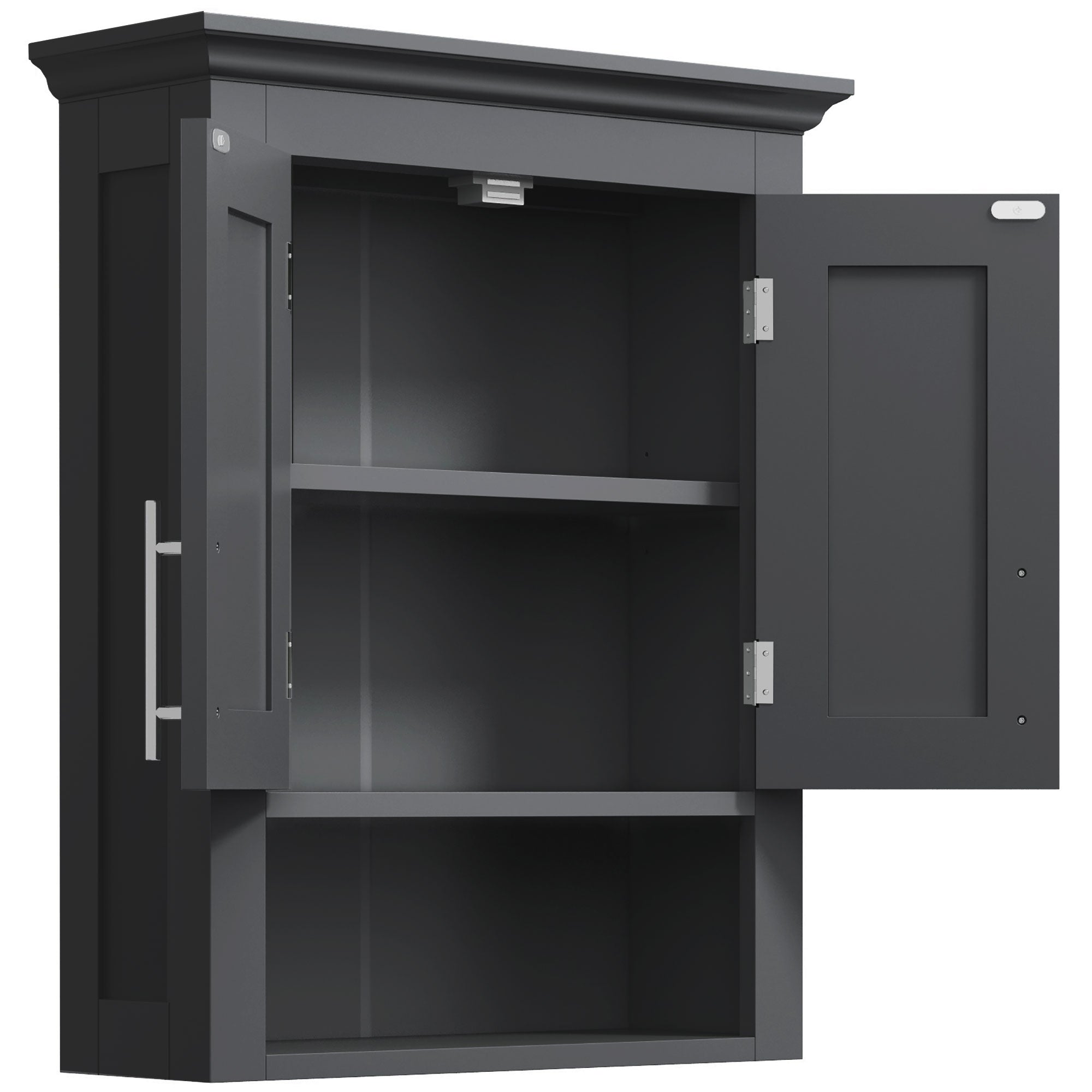 Bathroom Wall Cabinet, Medicine Cabinet, Toilet Storage Cabinet with Shelf for Living Room and Entryway, Black Bathroom Cabinets   at Gallery Canada