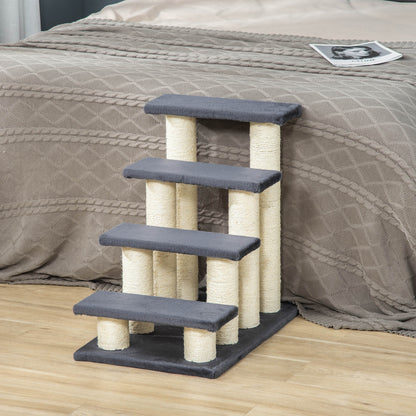 Cat Trees 4 Tier Pet Stairs Dog Cat 4 Steps Kitty Scatching Post Cat Scratch Furniture Dark Grey Cat Stairs at Gallery Canada