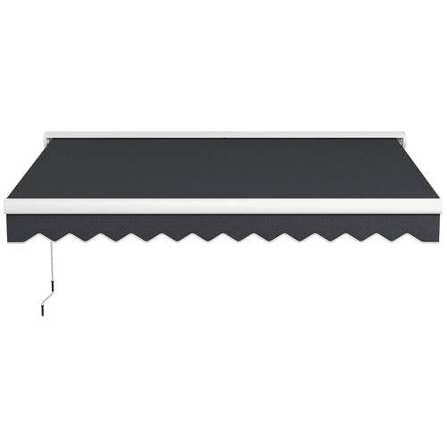 10' x 8' Motorized Awning, Electric Retractable Awning with Remote Controller, Aluminum Frame for Patio Door Window