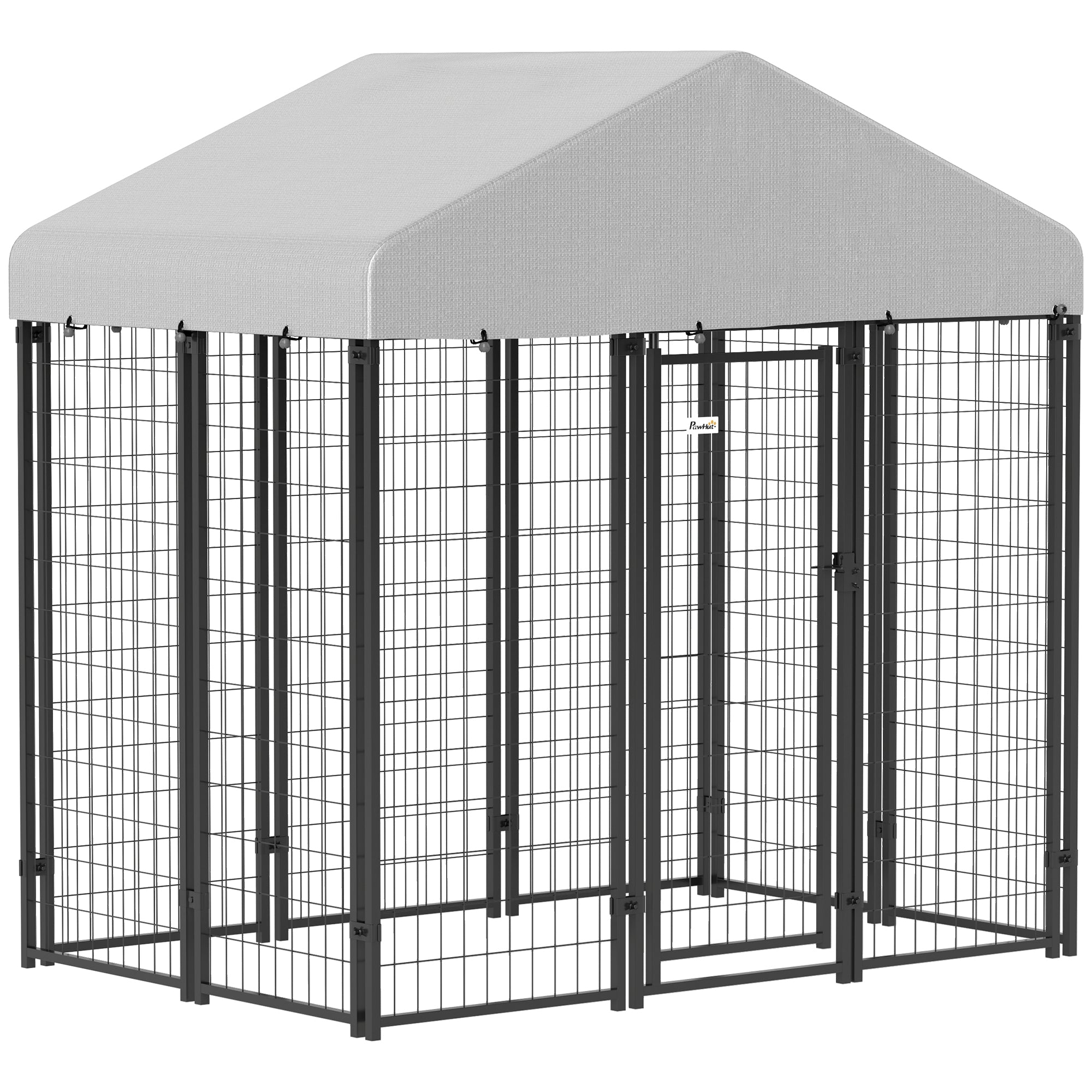 Outdoor Dog Kennel with Waterproof UV-Resistant Cover, for Medium and Small Dogs, 6' x 4' x 6', Silver Houses, Kennels & Pens at Gallery Canada