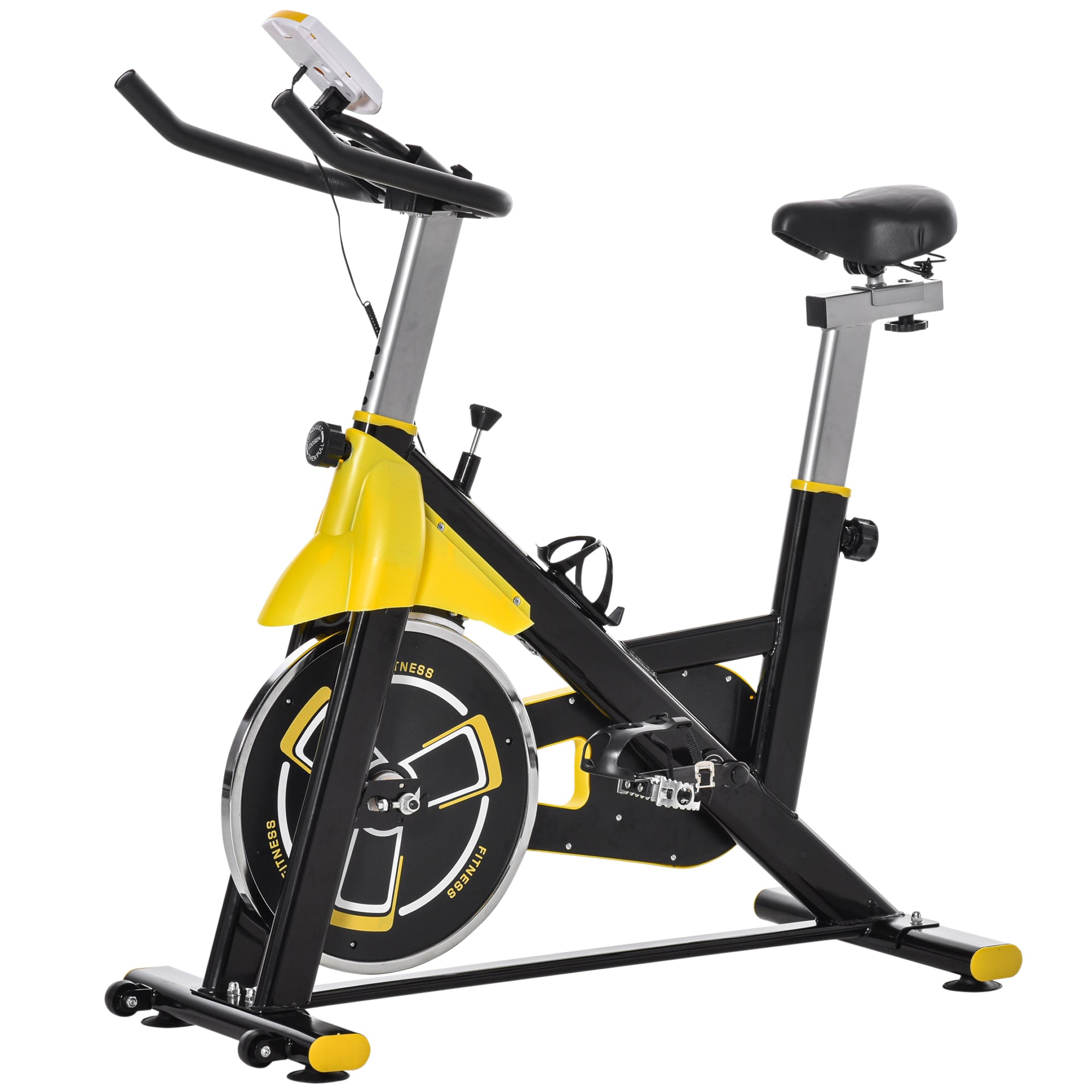 Stationary Exercise Bike, Indoor Cardio Workout Cycling Bike with Belt Drive Adjustable Resistance, Seat, Handlebar w/ LCD Display for Home Gym Exercise & Stationary Bikes at Gallery Canada