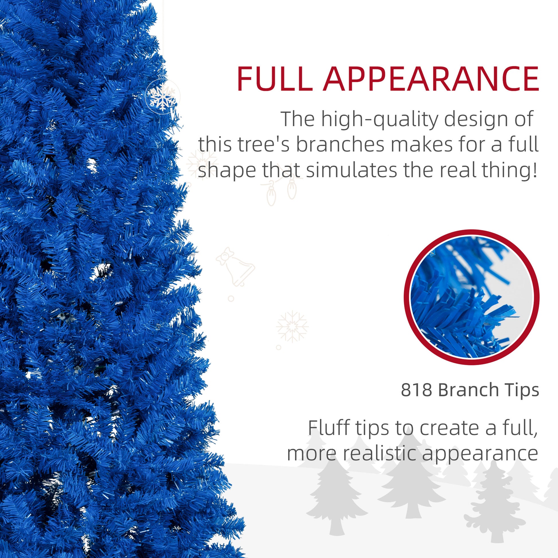 7FT Pencil Christmas Tree, Artificial Christmas Tree with Automatic Open for Home Party, Blue Pencil Christmas Trees   at Gallery Canada