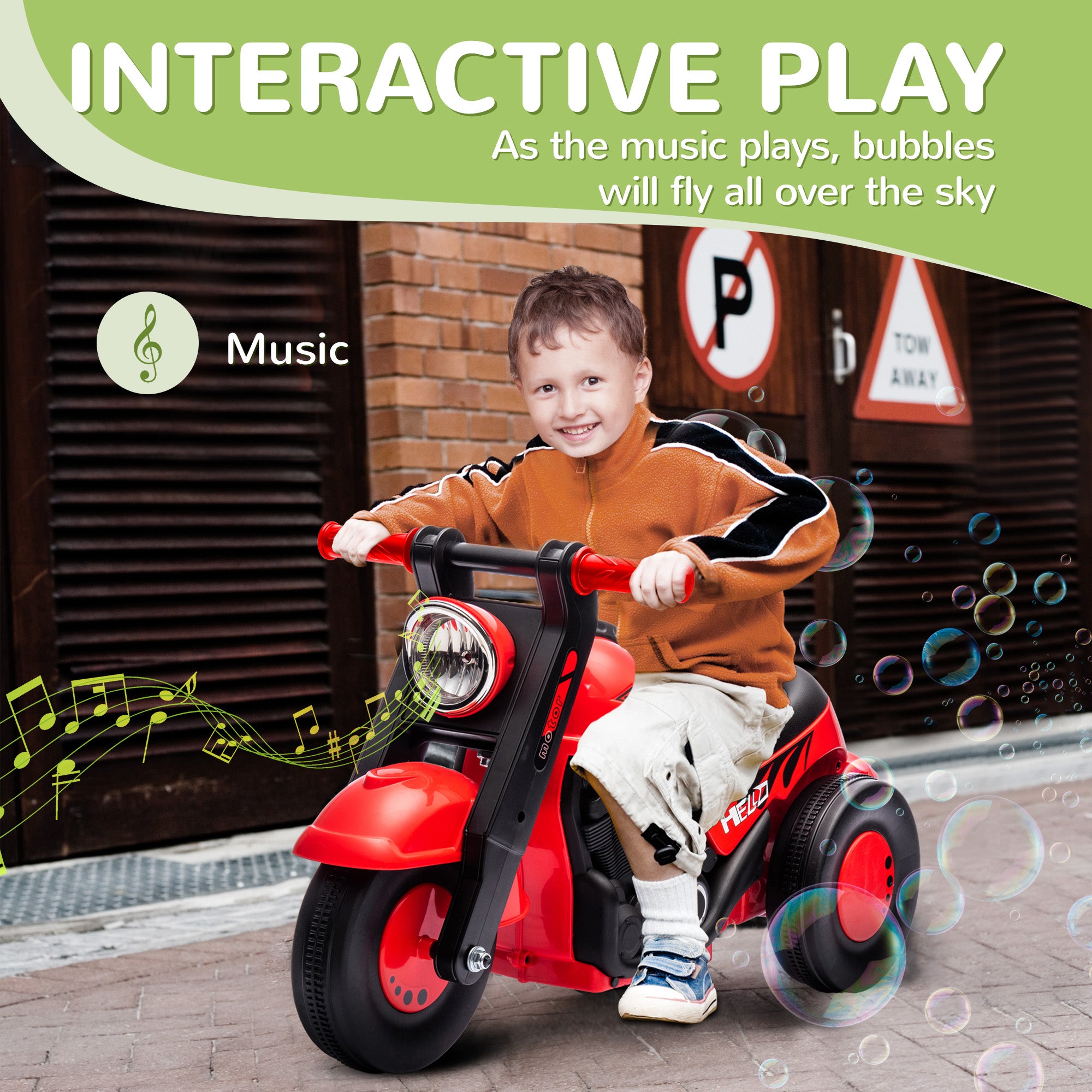 Foot to Floor Toddler Ride on Toy, Sliding Toddler Car with Music and Bubble, for 2-5 Years Old, Red Push Cars for Toddlers at Gallery Canada