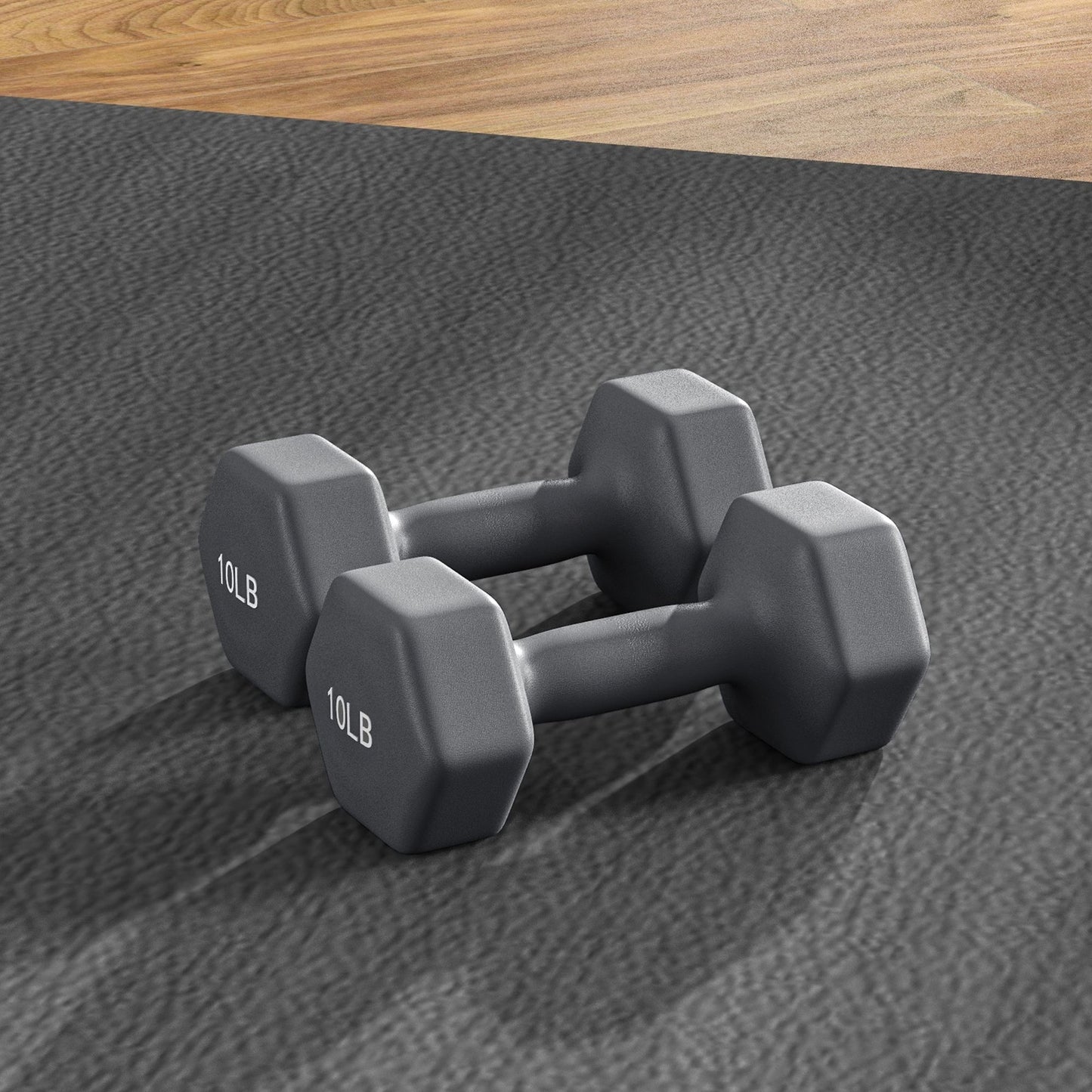 2 x 10LBS Hexagonal Dumbbells, Set of 2 Weights with Non-Slip Grip for Home Gym Workout Dumbbells & Barbells   at Gallery Canada