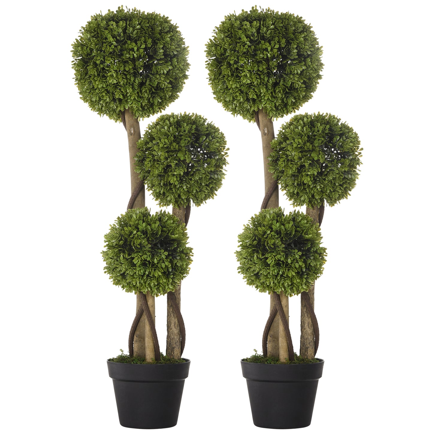 Set of 2 3FT Artificial Tree Bamboo Tree Fake Plants in Pot for Home Office Living Room Decor, Green Artificial Trees   at Gallery Canada